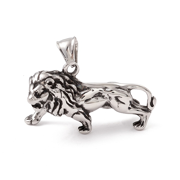 PandaHall 304 Stainless Steel Pendants, Lion, Antique Silver, 45x29x14mm, Hole: 8x4mm 304 Stainless Steel Lion
PandaHall 304 Stainless Steel Pendants, Lion, Antique Silver, 45x29x14mm, Hole: 8x4mm 304 Stainless Steel Lion
