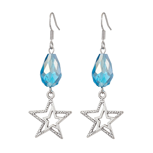 PandaHall Alloy Star Dangle Earrings, Brass Glass Teardrop Earrings for Women, Platinum, 58x20.5mm Glass Star
PandaHall Alloy Star Dangle Earrings, Brass Glass Teardrop Earrings for Women, Platinum, 58x20.5mm Glass Star