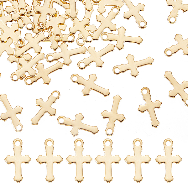 PandaHall Beebeecraft 100Pcs 304 Stainless Steel Tiny Cross Charms, Real 18K Gold Plated, 12x7x0.8mm, Hole: 1.2mm 304 Stainless Steel Cross
PandaHall Beebeecraft 100Pcs 304 Stainless Steel Tiny Cross Charms, Real 18K Gold Plated, 12x7x0.8mm, Hole: 1.2mm 304 Stainless Steel Cross