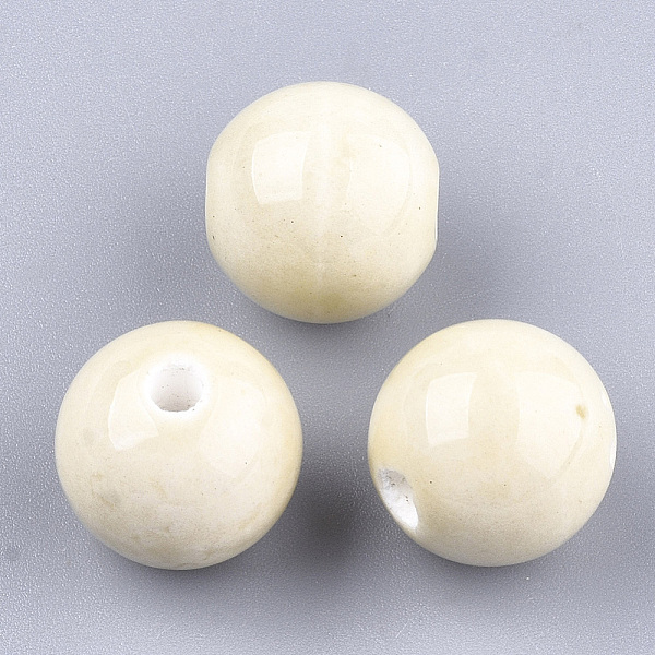 PandaHall Handmade Porcelain Beads, Bright Glazed Porcelain, Round, Old Lace, 14~14.5x13.5~14mm, Hole: 2.5~3mm Porcelain Round
PandaHall Handmade Porcelain Beads, Bright Glazed Porcelain, Round, Old Lace, 14~14.5x13.5~14mm, Hole: 2.5~3mm Porcelain Round