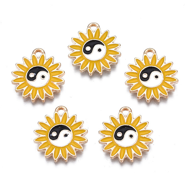 PandaHall Alloy Enamel Pendants, Light Gold, Cadmium Free & Lead Free, Sunflower with Yin Yang, Goldenrod, 17x15x1.5mm, Hole: 1.6mm...
PandaHall Alloy Enamel Pendants, Light Gold, Cadmium Free & Lead Free, Sunflower with Yin Yang, Goldenrod, 17x15x1.5mm, Hole: 1.6mm...