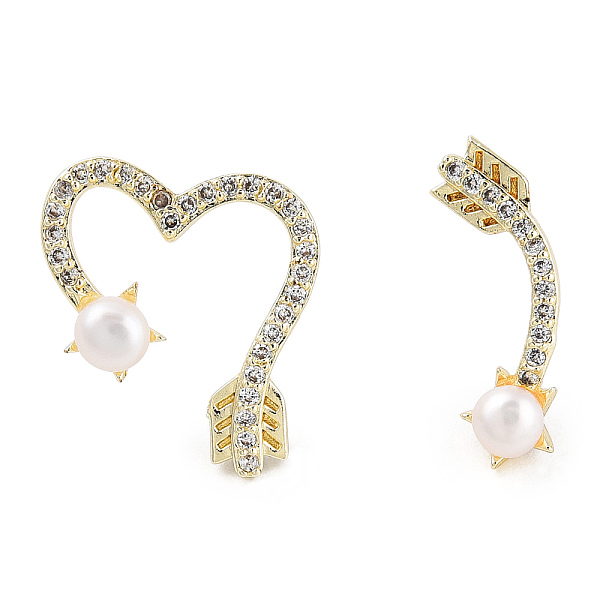 PandaHall Clear Cubic Zirconia Arrow & Heart Asymmetrical Earrings with Natural Pearl Beaded, Brass Stud Earrings with 925 Sterling Silver...
PandaHall Clear Cubic Zirconia Arrow & Heart Asymmetrical Earrings with Natural Pearl Beaded, Brass Stud Earrings with 925 Sterling Silver...