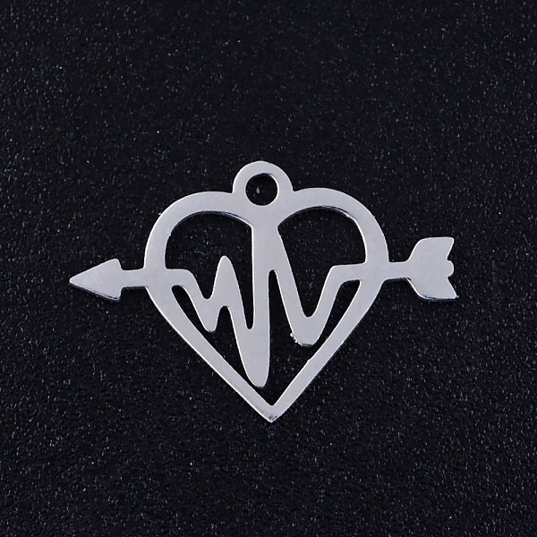 PandaHall 201 Stainless Steel Pendants, Heart with Arrow, Stainless Steel Color, 12.5x18x1mm, Hole: 1.5mm 201 Stainless Steel Heart
PandaHall 201 Stainless Steel Pendants, Heart with Arrow, Stainless Steel Color, 12.5x18x1mm, Hole: 1.5mm 201 Stainless Steel Heart