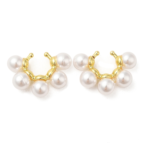 PandaHall Rack Plating Brass Cuff Earrings with Plastic Pearl Beaded, Cadmium Free & Lead Free, Real 18K Gold Plated, 15.5x22.5x6mm Brass..., White
PandaHall Rack Plating Brass Cuff Earrings with Plastic Pearl Beaded, Cadmium Free & Lead Free, Real 18K Gold Plated, 15.5x22.5x6mm Brass..., White