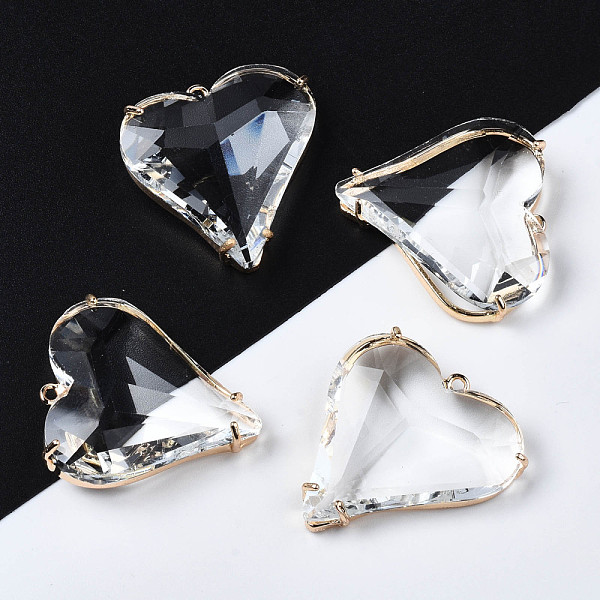 PandaHall Transparent Glass Pendants, with Light Gold Tone Brass Findings, Long-Lasting Plated, Faceted, Heart, Clear, 27.5x25x7.5mm, Hole...
PandaHall Transparent Glass Pendants, with Light Gold Tone Brass Findings, Long-Lasting Plated, Faceted, Heart, Clear, 27.5x25x7.5mm, Hole...