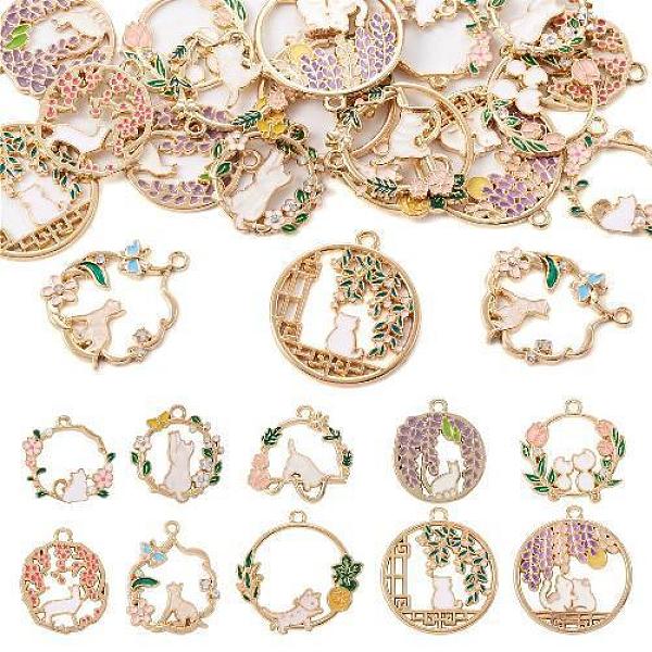 PandaHall 20Pcs 10 Style Alloy Enamel Pendants, with Rhinestone, Golden, Flat Round & Ring with Cat, Mixed Color, 23~30.5x22~28x2mm, Hole..., Multicolor
PandaHall 20Pcs 10 Style Alloy Enamel Pendants, with Rhinestone, Golden, Flat Round & Ring with Cat, Mixed Color, 23~30.5x22~28x2mm, Hole..., Multicolor