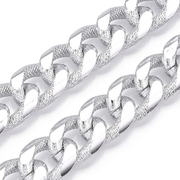 PandaHall Aluminum Textured Curb Chains, Diamond Cut Cuban Link Chains, Unwelded, Platinum, 18x14x4mm Aluminum
PandaHall Aluminum Textured Curb Chains, Diamond Cut Cuban Link Chains, Unwelded, Platinum, 18x14x4mm Aluminum