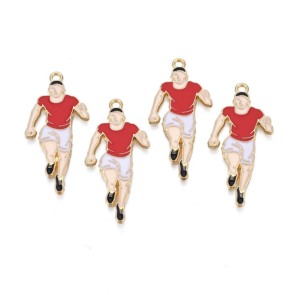 PandaHall Alloy Enamel Pendants, Cadmium Free & Nickel Free & Lead Free, Light Gold, Soccer Player, Red, 38x17.5x1.5mm, Hole: 1.6mm...
PandaHall Alloy Enamel Pendants, Cadmium Free & Nickel Free & Lead Free, Light Gold, Soccer Player, Red, 38x17.5x1.5mm, Hole: 1.6mm...