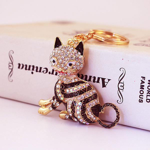 PandaHall Fashion Rhinestones Enamel Sitting Cat Pendant Keychain, with Alloy Findings, for Car Bag Pendant Keychain, Black, 12cm Alloy...
PandaHall Fashion Rhinestones Enamel Sitting Cat Pendant Keychain, with Alloy Findings, for Car Bag Pendant Keychain, Black, 12cm Alloy...