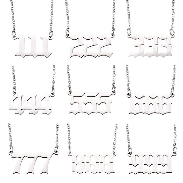 PandaHall Kissitty 9Pcs 9 Style Angel Number Necklace, 304 Stainless Steel 111~999 Pendants Necklace, Lucky Numerology Jewelry for Women...
PandaHall Kissitty 9Pcs 9 Style Angel Number Necklace, 304 Stainless Steel 111~999 Pendants Necklace, Lucky Numerology Jewelry for Women...