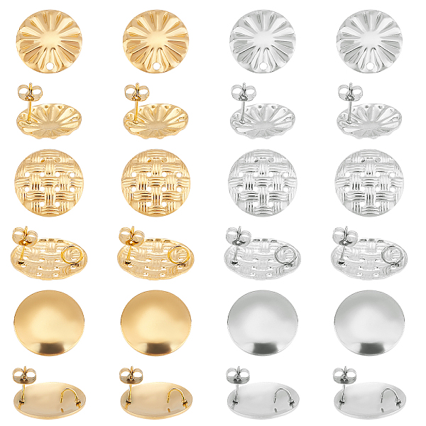PandaHall DICOSMETIC 24Pcs 6 Styles 304 Stainless Steel Stud Earring Findings, with Hole & Ear Nuts/Earring Backs, Flat Round, Golden &...
PandaHall DICOSMETIC 24Pcs 6 Styles 304 Stainless Steel Stud Earring Findings, with Hole & Ear Nuts/Earring Backs, Flat Round, Golden &...
