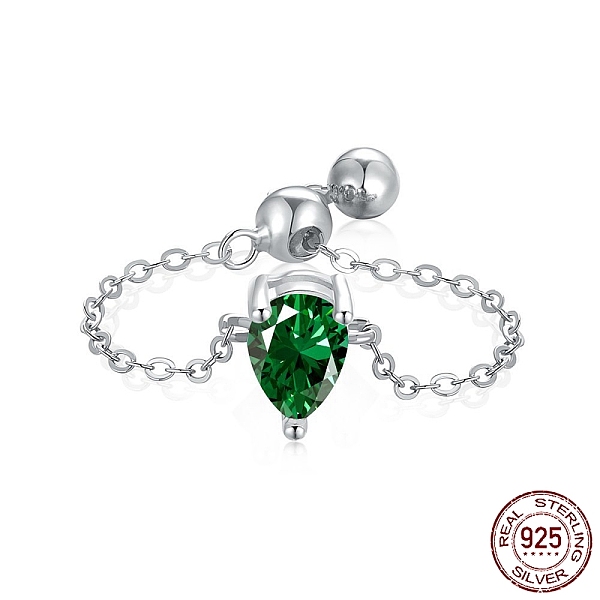 PandaHall Rhodium Plated 925 Sterling Silver Rolo Chain Rings, Birthstone Ring, Real Platinum Plated, with Cubic Zirconia Teardrop for Women..., Green
PandaHall Rhodium Plated 925 Sterling Silver Rolo Chain Rings, Birthstone Ring, Real Platinum Plated, with Cubic Zirconia Teardrop for Women..., Green