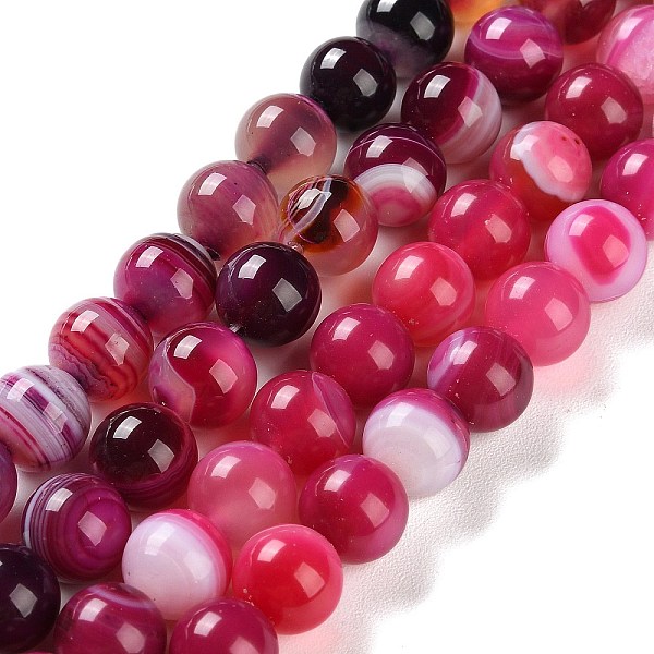 PandaHall Natural Striped Agate/Banded Agate Beads Strands, Dyed, Round, Magenta, 10mm, Hole: 1.2mm, about 19pcs/strand, 7.60''(19.3cm)..., Pink
PandaHall Natural Striped Agate/Banded Agate Beads Strands, Dyed, Round, Magenta, 10mm, Hole: 1.2mm, about 19pcs/strand, 7.60''(19.3cm)..., Pink