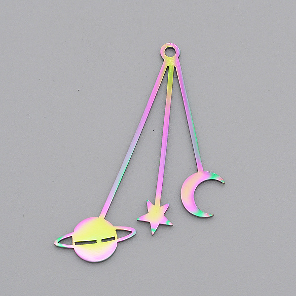 PandaHall Ion Plating(IP) 201 Stainless Steel Pendants, Laser Cut, Moon, Star & Planet, Rainbow Color, 42x31x1mm, Hole: 1.8mm 201 Stainless...
PandaHall Ion Plating(IP) 201 Stainless Steel Pendants, Laser Cut, Moon, Star & Planet, Rainbow Color, 42x31x1mm, Hole: 1.8mm 201 Stainless...