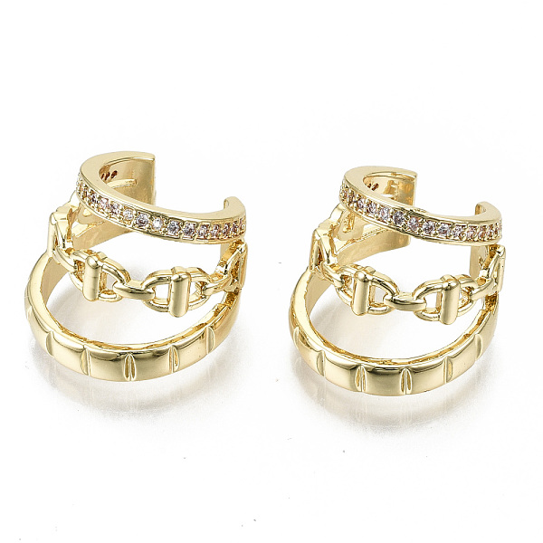PandaHall Brass Micro Pave Clear Cubic Zirconia Cuff Earrings, Cadmium Free & Nickel Free & Lead Free, Real 16K Gold Plated, 16mm, Inner...
PandaHall Brass Micro Pave Clear Cubic Zirconia Cuff Earrings, Cadmium Free & Nickel Free & Lead Free, Real 16K Gold Plated, 16mm, Inner...