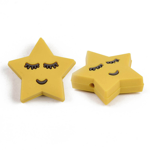 PandaHall Food Grade Eco-Friendly Silicone Focal Beads, Chewing Beads For Teethers, DIY Nursing Necklaces Making, Star, Goldenrod, 27x28x9mm..., Gold
PandaHall Food Grade Eco-Friendly Silicone Focal Beads, Chewing Beads For Teethers, DIY Nursing Necklaces Making, Star, Goldenrod, 27x28x9mm..., Gold