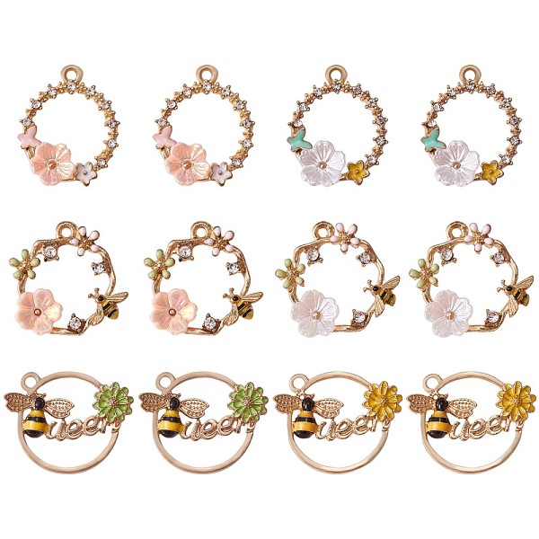 PandaHall 12Pcs Alloy Enamel Pendants, with Crystal Rhinestone, Golden, Ring with Bee & Flower, Mixed Color, 20mm Alloy Rhinestone+Enamel..., Multicolor
PandaHall 12Pcs Alloy Enamel Pendants, with Crystal Rhinestone, Golden, Ring with Bee & Flower, Mixed Color, 20mm Alloy Rhinestone+Enamel..., Multicolor