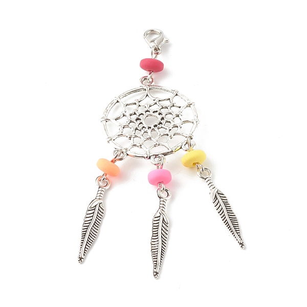 PandaHall Tibetan Style Alloy Big Pendants, Woven Net/Web with Feather & Handmade Polymer Clay Beads, with Lobster Claw Clasps, Antique...
PandaHall Tibetan Style Alloy Big Pendants, Woven Net/Web with Feather & Handmade Polymer Clay Beads, with Lobster Claw Clasps, Antique...