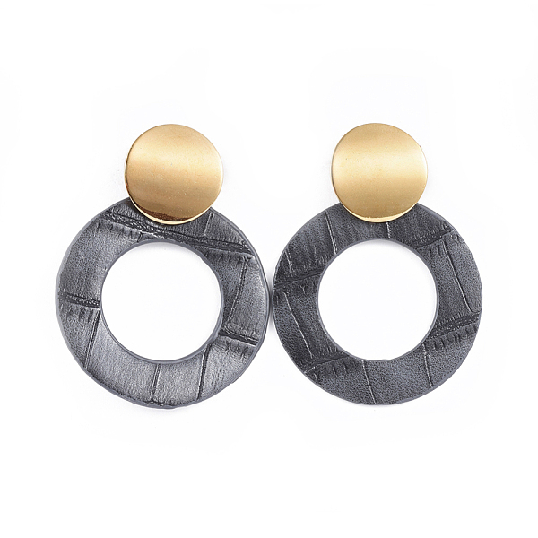 PandaHall PU Leather Dangle Stud Earrings, with 304 Stainless Steel Stud Earring Findings, Ring, Gray, 57mm, pin: 0.8mm 304 Stainless Steel...
PandaHall PU Leather Dangle Stud Earrings, with 304 Stainless Steel Stud Earring Findings, Ring, Gray, 57mm, pin: 0.8mm 304 Stainless Steel...