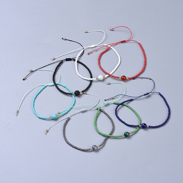 PandaHall Nylon Thread Braided Beads Bracelets, with Seed Beads and Natural & Synthetic Mixed Stone, 1-3/4 inch~3-1/8 inch(4.5~8cm) Mixed...
PandaHall Nylon Thread Braided Beads Bracelets, with Seed Beads and Natural & Synthetic Mixed Stone, 1-3/4 inch~3-1/8 inch(4.5~8cm) Mixed...