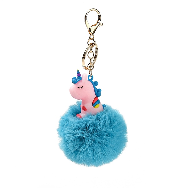 PandaHall Cute Unicorn PVC & Imitate Rex Rabbit Fur Ball Keychain, with Alloy Clasp, for Bag Car Key Decoration, Dark Turquoise, 16.8~16.9cm...
PandaHall Cute Unicorn PVC & Imitate Rex Rabbit Fur Ball Keychain, with Alloy Clasp, for Bag Car Key Decoration, Dark Turquoise, 16.8~16.9cm...