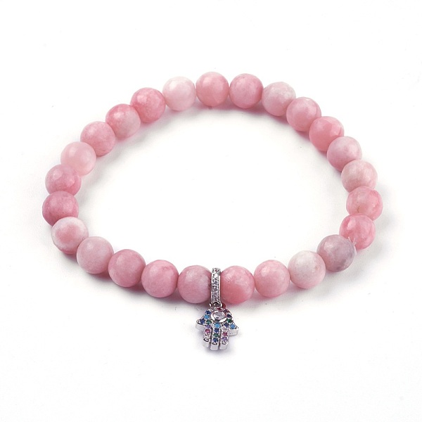 PandaHall Natural Pink Opal Charm Bracelets, with Brass Cubic Zirconia Charms, Hamsa Hand/Hand of Fatima/Hand of Miriam, 2 inch(5.1cm)...
PandaHall Natural Pink Opal Charm Bracelets, with Brass Cubic Zirconia Charms, Hamsa Hand/Hand of Fatima/Hand of Miriam, 2 inch(5.1cm)...