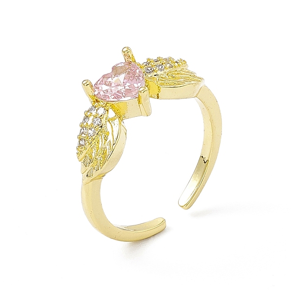 PandaHall Pink Cubic Zirconia Heart with Wing Open Cuff Ring, Rack Plating Brass Jewelry for Women, Cadmium Free & Lead Free, Real 18K Gold...
PandaHall Pink Cubic Zirconia Heart with Wing Open Cuff Ring, Rack Plating Brass Jewelry for Women, Cadmium Free & Lead Free, Real 18K Gold...