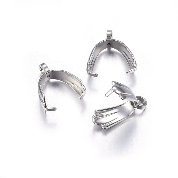 PandaHall 304 Stainless Steel Pendant Pinch Bails, Stainless Steel Color, 13.5x12x5.5mm, Hole: 2.5mm 304 Stainless Steel
PandaHall 304 Stainless Steel Pendant Pinch Bails, Stainless Steel Color, 13.5x12x5.5mm, Hole: 2.5mm 304 Stainless Steel