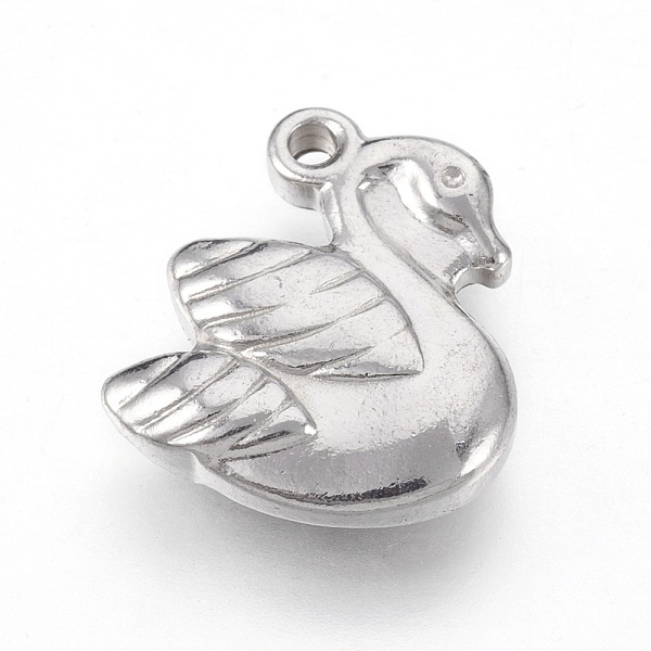 PandaHall 201 Stainless Steel Pendants, Swan, Stainless Steel Color, 14.5x13x3.5mm, Hole: 1.2mm 201 Stainless Steel Duck
PandaHall 201 Stainless Steel Pendants, Swan, Stainless Steel Color, 14.5x13x3.5mm, Hole: 1.2mm 201 Stainless Steel Duck
