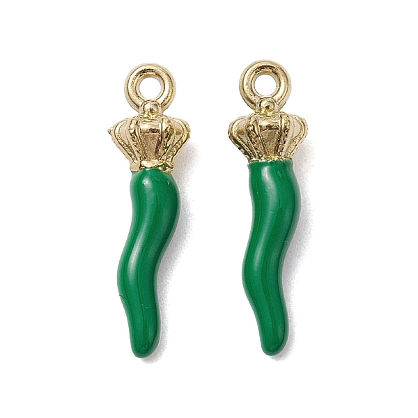 PandaHall Ion Plating(IP) 304 Stainless Steel Pendants, with Enamel, Real 18K Gold Plated, Horn of Plenty/Italian Horn Cornicello Charms..., Green
PandaHall Ion Plating(IP) 304 Stainless Steel Pendants, with Enamel, Real 18K Gold Plated, Horn of Plenty/Italian Horn Cornicello Charms..., Green