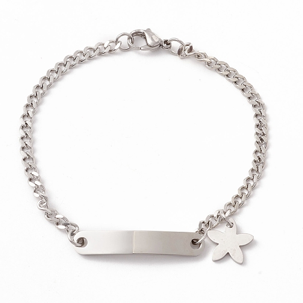 PandaHall 201 Stainless Steel Rectangle & Star Charm Bracelet with Curb Chain for Women, Stainless Steel Color, 7-7/8 inch(19.9cm) 304...
PandaHall 201 Stainless Steel Rectangle & Star Charm Bracelet with Curb Chain for Women, Stainless Steel Color, 7-7/8 inch(19.9cm) 304...