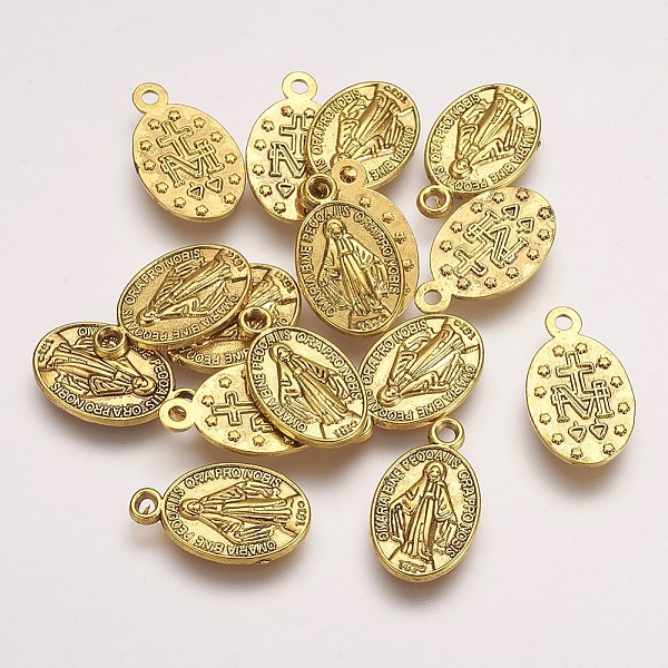 PandaHall Tibetan Style Alloy Pendants, Cadmium Free & Nickel Free & Lead Free, Oval with God Father Religious Christianity, Antique Golden...
PandaHall Tibetan Style Alloy Pendants, Cadmium Free & Nickel Free & Lead Free, Oval with God Father Religious Christianity, Antique Golden...