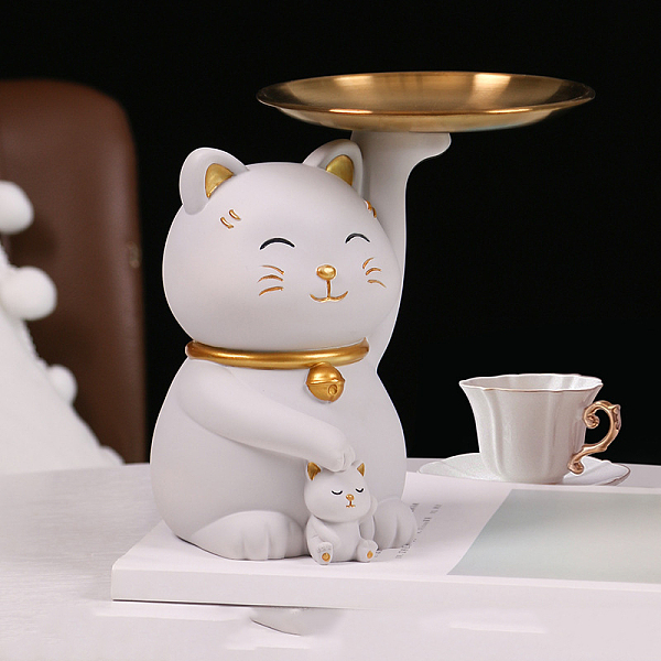 PandaHall Resin Lucky Cat Sculpture with Hallway Key Storage Tray, for Living Room Entry Luxury Home Decoration, White, 120x170x160mm Resin...
PandaHall Resin Lucky Cat Sculpture with Hallway Key Storage Tray, for Living Room Entry Luxury Home Decoration, White, 120x170x160mm Resin...