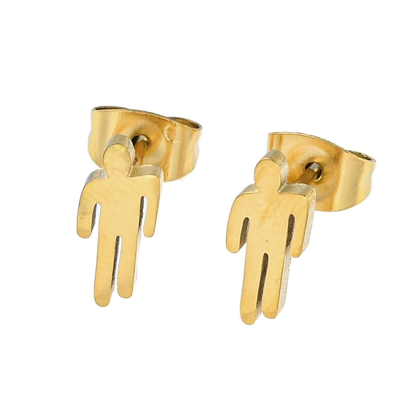 PandaHall 304 Stainless Steel Stud Earrings, Golden, Human, 11x4.5mm 304 Stainless Steel Human
PandaHall 304 Stainless Steel Stud Earrings, Golden, Human, 11x4.5mm 304 Stainless Steel Human