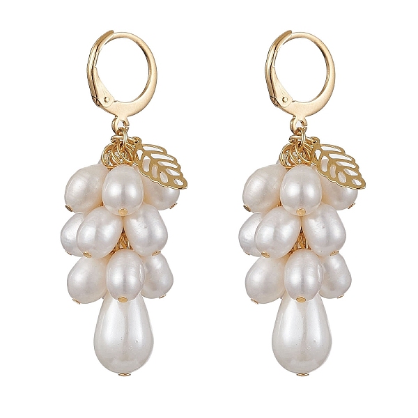 PandaHall Golden 304 Stainless Steel Leverback Earrings, Natural Pearl Cluster Earrings, Seashell Color, 48~48.5x20mm Pearl Flower
PandaHall Golden 304 Stainless Steel Leverback Earrings, Natural Pearl Cluster Earrings, Seashell Color, 48~48.5x20mm Pearl Flower