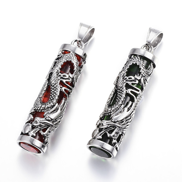 PandaHall 316 Surgical Stainless Steel Pendants, with Glass, Column, Mixed Color, 55x13mm, Hole: 7x10mm Stainless Steel+Glass Column..., Multicolor
PandaHall 316 Surgical Stainless Steel Pendants, with Glass, Column, Mixed Color, 55x13mm, Hole: 7x10mm Stainless Steel+Glass Column..., Multicolor