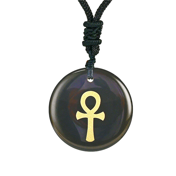 PandaHall Natural Obsidian Pendants, Religion Charm, Flat Round with Ankh Cross, 1.18x0.24 inch(3x0.6cm) Obsidian Flat Round
PandaHall Natural Obsidian Pendants, Religion Charm, Flat Round with Ankh Cross, 1.18x0.24 inch(3x0.6cm) Obsidian Flat Round