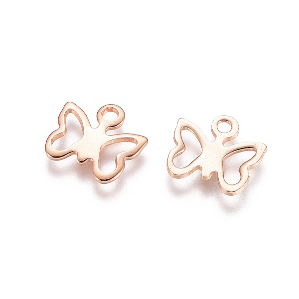 PandaHall 304 Stainless Steel Charms, Butterfly, Rose Gold, 9x10x1mm, Hole: 1.4mm 304 Stainless Steel Butterfly
PandaHall 304 Stainless Steel Charms, Butterfly, Rose Gold, 9x10x1mm, Hole: 1.4mm 304 Stainless Steel Butterfly