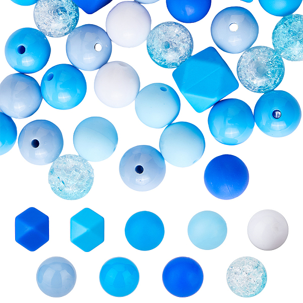 PandaHall HOBBIESAY 60Pcs 9 Styles Loose Beads Blue White Silicone or Acrylic Spacer Beads Round Crackle Cube Beads Bulk Ball Opaque Beads...
PandaHall HOBBIESAY 60Pcs 9 Styles Loose Beads Blue White Silicone or Acrylic Spacer Beads Round Crackle Cube Beads Bulk Ball Opaque Beads...