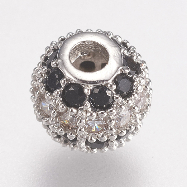 PandaHall Brass Micro Pave Cubic Zirconia Beads, Round, Black, Platinum, 6mm, Hole: 1.5mm Brass+Cubic Zirconia Round Black
PandaHall Brass Micro Pave Cubic Zirconia Beads, Round, Black, Platinum, 6mm, Hole: 1.5mm Brass+Cubic Zirconia Round Black