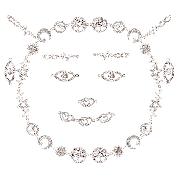 PandaHall SUNNYCLUE 32Pcs 8 Styles Alloy Rhinestone Links Connectors, Platinum & Silver, 4pcs/style Alloy+Rhinestone Mixed Shapes Clear
PandaHall SUNNYCLUE 32Pcs 8 Styles Alloy Rhinestone Links Connectors, Platinum & Silver, 4pcs/style Alloy+Rhinestone Mixed Shapes Clear