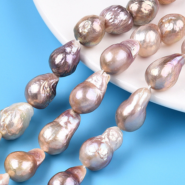 PandaHall Natural Baroque Pearl Keshi Pearl Beads Strands, Cultured Freshwater Pearl, Potato, Purple, 13~28x10.5~14mm, Hole: 0.6mm, about...
PandaHall Natural Baroque Pearl Keshi Pearl Beads Strands, Cultured Freshwater Pearl, Potato, Purple, 13~28x10.5~14mm, Hole: 0.6mm, about...