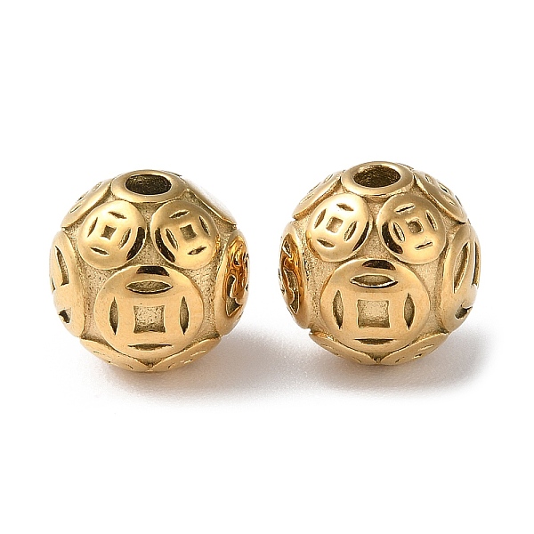 PandaHall 304 Stainless Steel Beads, Round with Coin Pattern, Real 14K Gold Plated, 11x11mm, Hole: 3mm 304 Stainless Steel Round
PandaHall 304 Stainless Steel Beads, Round with Coin Pattern, Real 14K Gold Plated, 11x11mm, Hole: 3mm 304 Stainless Steel Round
