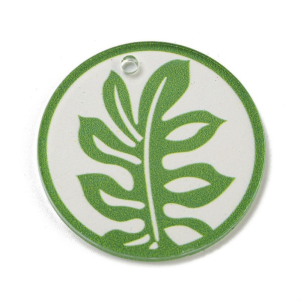 PandaHall Opaque Acrylic Pendants, Flat Round with Leaf, Lime Green, 45x3mm, Hole: 3.5mm Acrylic Flat Round
PandaHall Opaque Acrylic Pendants, Flat Round with Leaf, Lime Green, 45x3mm, Hole: 3.5mm Acrylic Flat Round