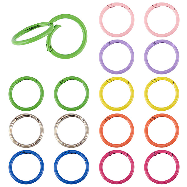 PandaHall 16Pcs 8 Colors Spray Painted Alloy Spring Gate Rings, Round Ring, Mixed Color, 6 Gauge, 39.5x4mm, Inner Diameter: 31mm..., Multicolor
PandaHall 16Pcs 8 Colors Spray Painted Alloy Spring Gate Rings, Round Ring, Mixed Color, 6 Gauge, 39.5x4mm, Inner Diameter: 31mm..., Multicolor