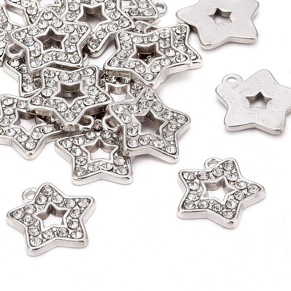 PandaHall Alloy Rhinestone Pendants, Cadmium Free & Lead Free, Star, Platinum Color, about 16mm wide, 16mm long, hole: 2mm Alloy+Rhinestone..., Clear
PandaHall Alloy Rhinestone Pendants, Cadmium Free & Lead Free, Star, Platinum Color, about 16mm wide, 16mm long, hole: 2mm Alloy+Rhinestone..., Clear
