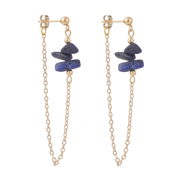 PandaHall Natural Lapis Lazuli Chip Beads Dangle Stud Earrings for Women, Chain Drop Earrings, Gold, 65x2mm, Pin: 0.7mm Lapis Lazuli Chip
PandaHall Natural Lapis Lazuli Chip Beads Dangle Stud Earrings for Women, Chain Drop Earrings, Gold, 65x2mm, Pin: 0.7mm Lapis Lazuli Chip