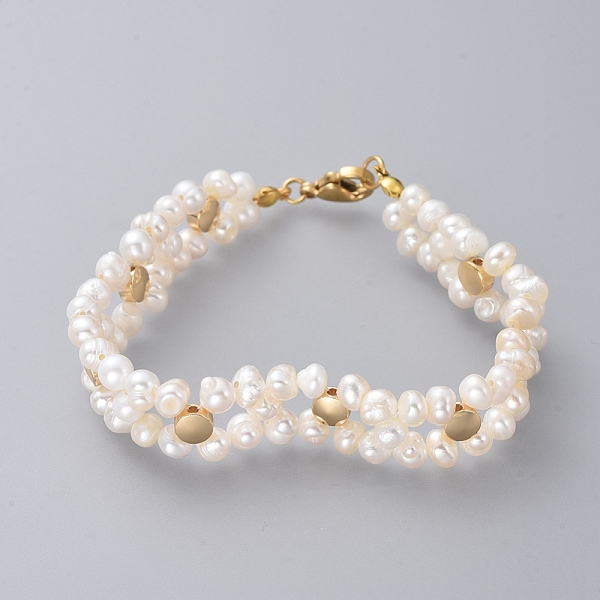 PandaHall Beaded Bracelets, with Natural Pearl, Brass Findings, Real 18K Gold Plated, 7-1/4 inch(18.5cm), 13mm Pearl
PandaHall Beaded Bracelets, with Natural Pearl, Brass Findings, Real 18K Gold Plated, 7-1/4 inch(18.5cm), 13mm Pearl