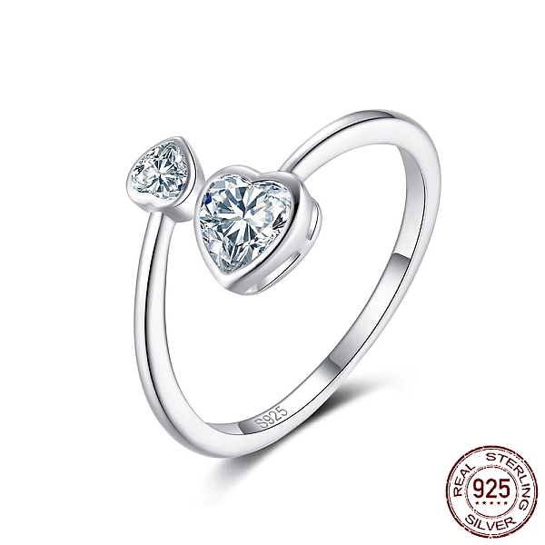 PandaHall 925 Sterling Silver Finger Ring, Double Heart Cubic Zirconia Cuff Ring for Women, with S925 Stamp, Clear, 1.5~10mm, US Size 8 1/2...
PandaHall 925 Sterling Silver Finger Ring, Double Heart Cubic Zirconia Cuff Ring for Women, with S925 Stamp, Clear, 1.5~10mm, US Size 8 1/2...