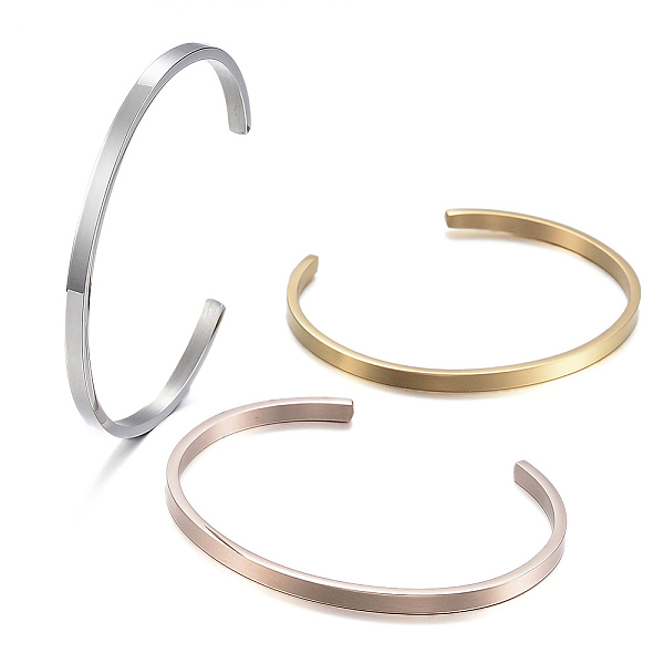 PandaHall 304 Stainless Steel Cuff Bangles, Minimalist Simple Open Bangles, Mixed Color, Inner Diameter: 2-1/2x2 inch(6.1~6.5x5.1cm) 304..., Multicolor
PandaHall 304 Stainless Steel Cuff Bangles, Minimalist Simple Open Bangles, Mixed Color, Inner Diameter: 2-1/2x2 inch(6.1~6.5x5.1cm) 304..., Multicolor
